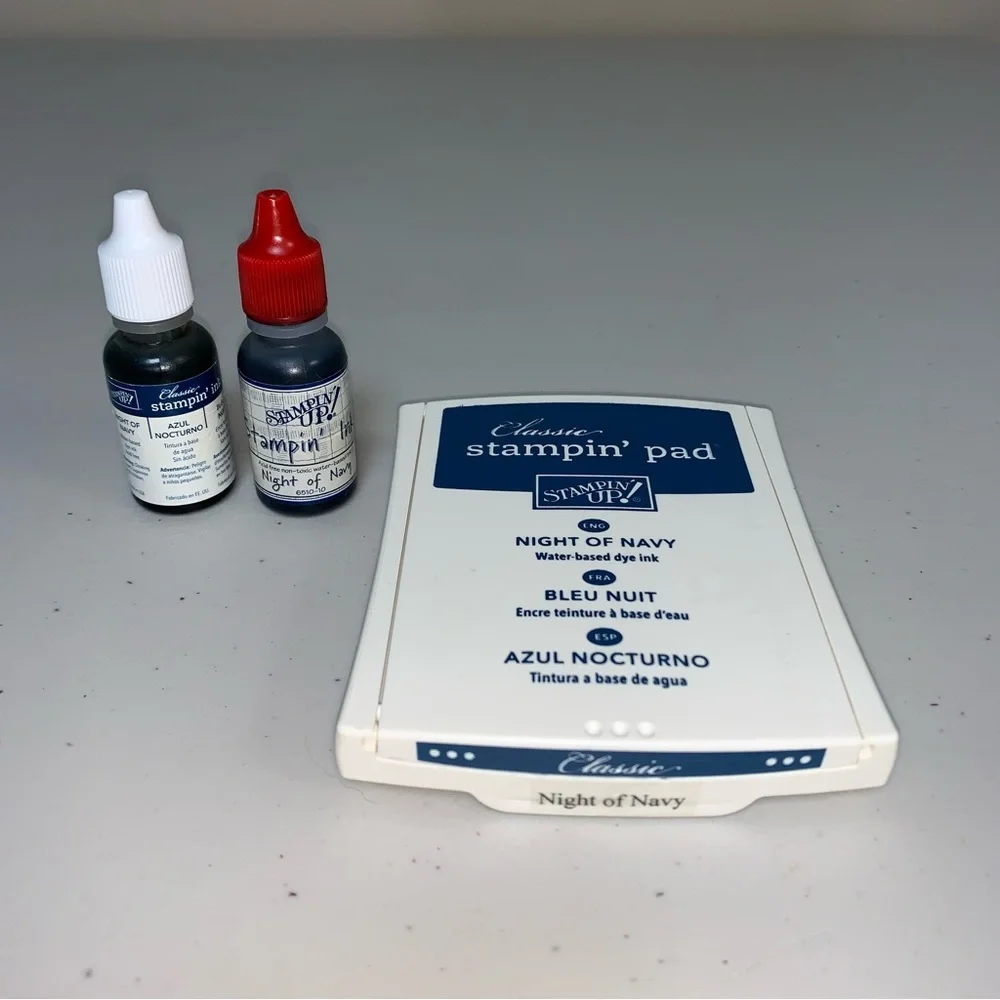 Stampin Up Ink Pad Night Navy Blue Classic Refill Ink Bottle Scrapbook Craft Art